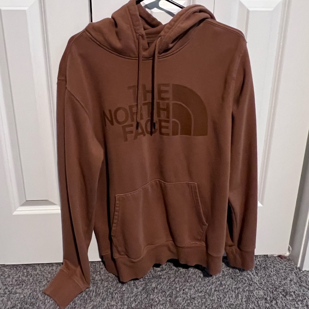 Brown north face hoodie pullover